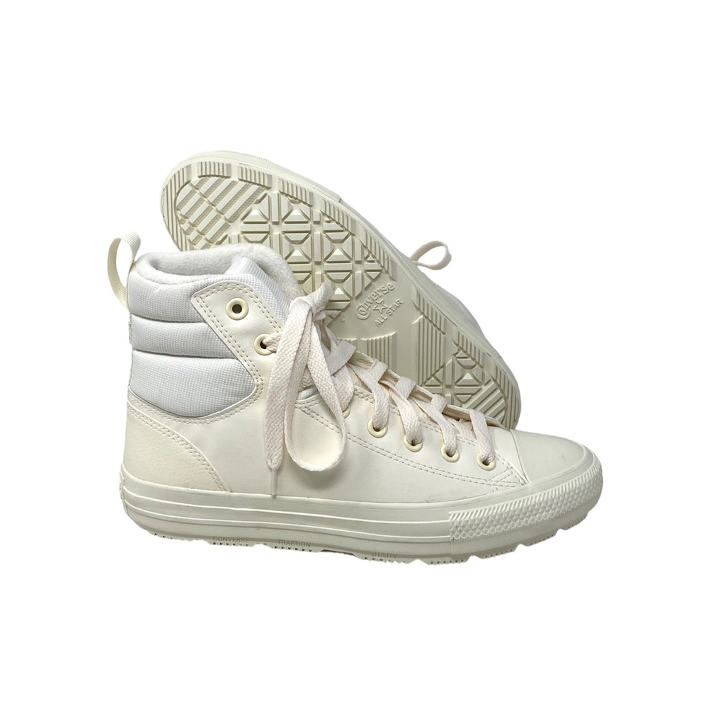 Converse Chuck Taylor Berkshire Boot High Beige Leather Women's Sneakers 171428C - Picture 5 of 9